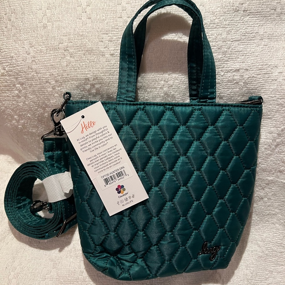 Lug Tip Toe Cross Body Bag in Hunter Green